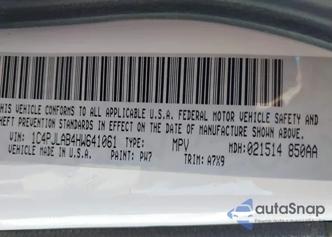 2017 Jeep Cherokee Altitude Fwd from USA, damaged, VIN 1C4PJLAB4HW641061